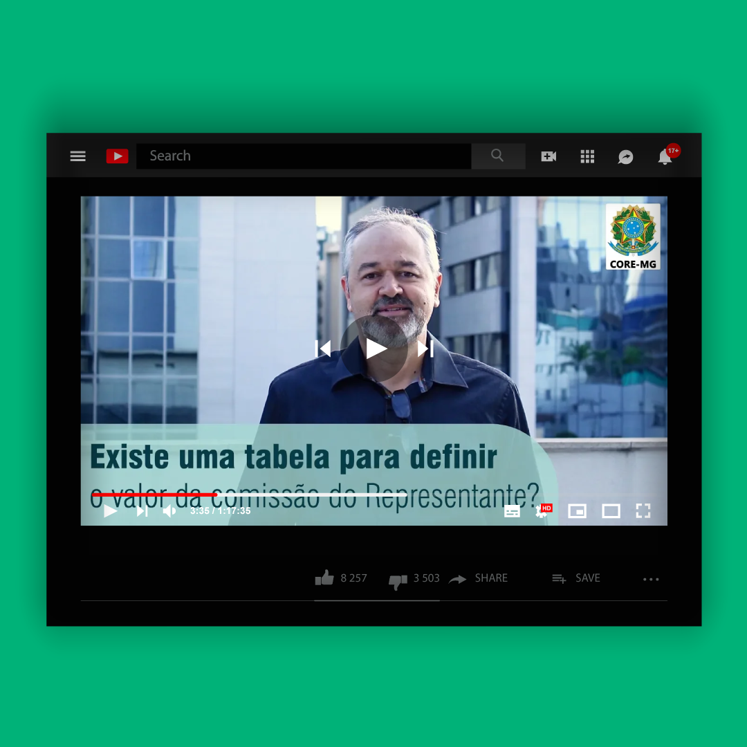 Canal no YouTube: Representantes Comerciais de MG